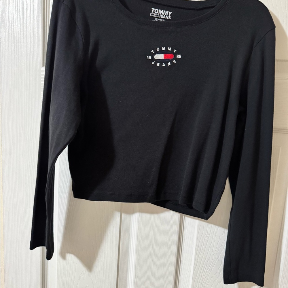Tommy Hilfiger Black Logo Crop Top